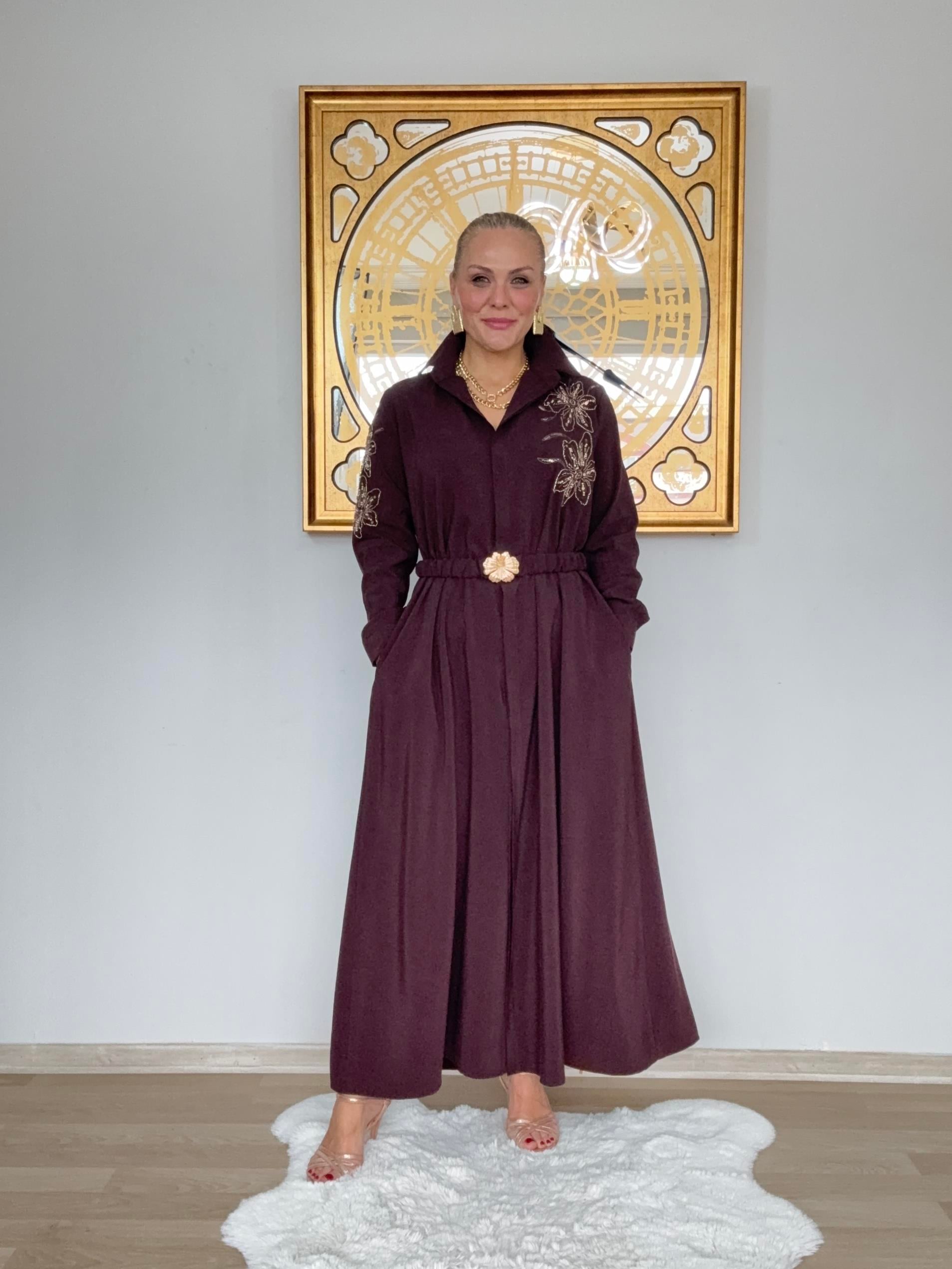 657 İşleme Detaylı Gömlek Elbise 