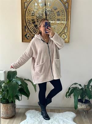 410308 Krem Peluş Pofidik Ceket