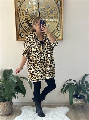 410336 Peluş Leopar Pofidik Ceket