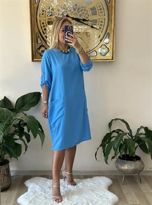 410866 Bitez Elbise Mavi