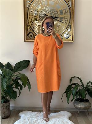 410867 Bitez Elbise Turuncu