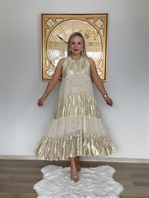 411 Gold Detaylı Amore İthal Elbise