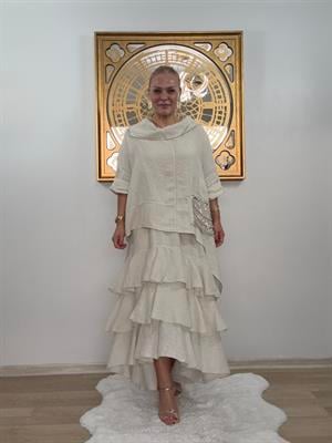 723 Etek Bluz Keten Kumaş İtalyan Takım