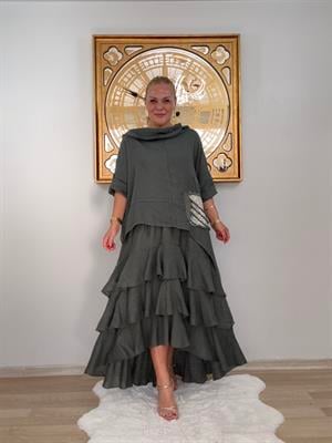 726 Etek Bluz Keten Kumaş İtalyan Takım