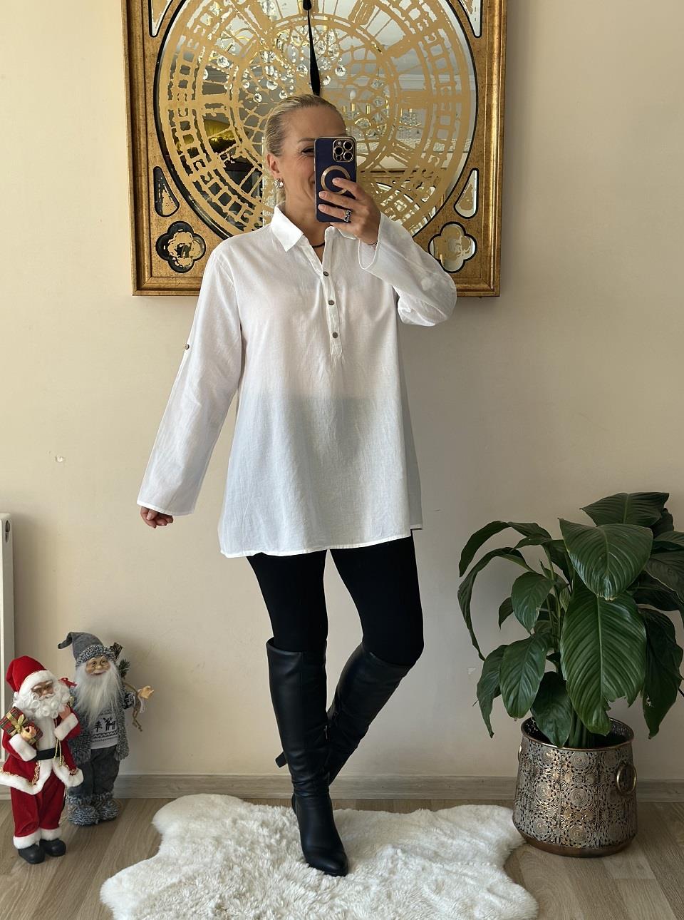 210 Beyaz Salaş Model Bluz