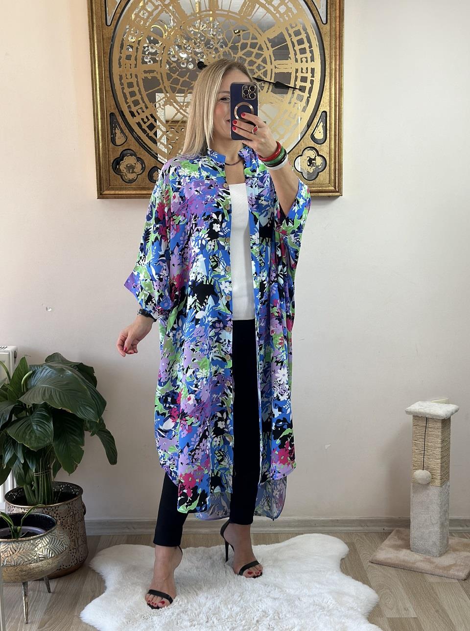 216 Bahar Tadında Salaş Elbise /Kap / Tunik / Pareo