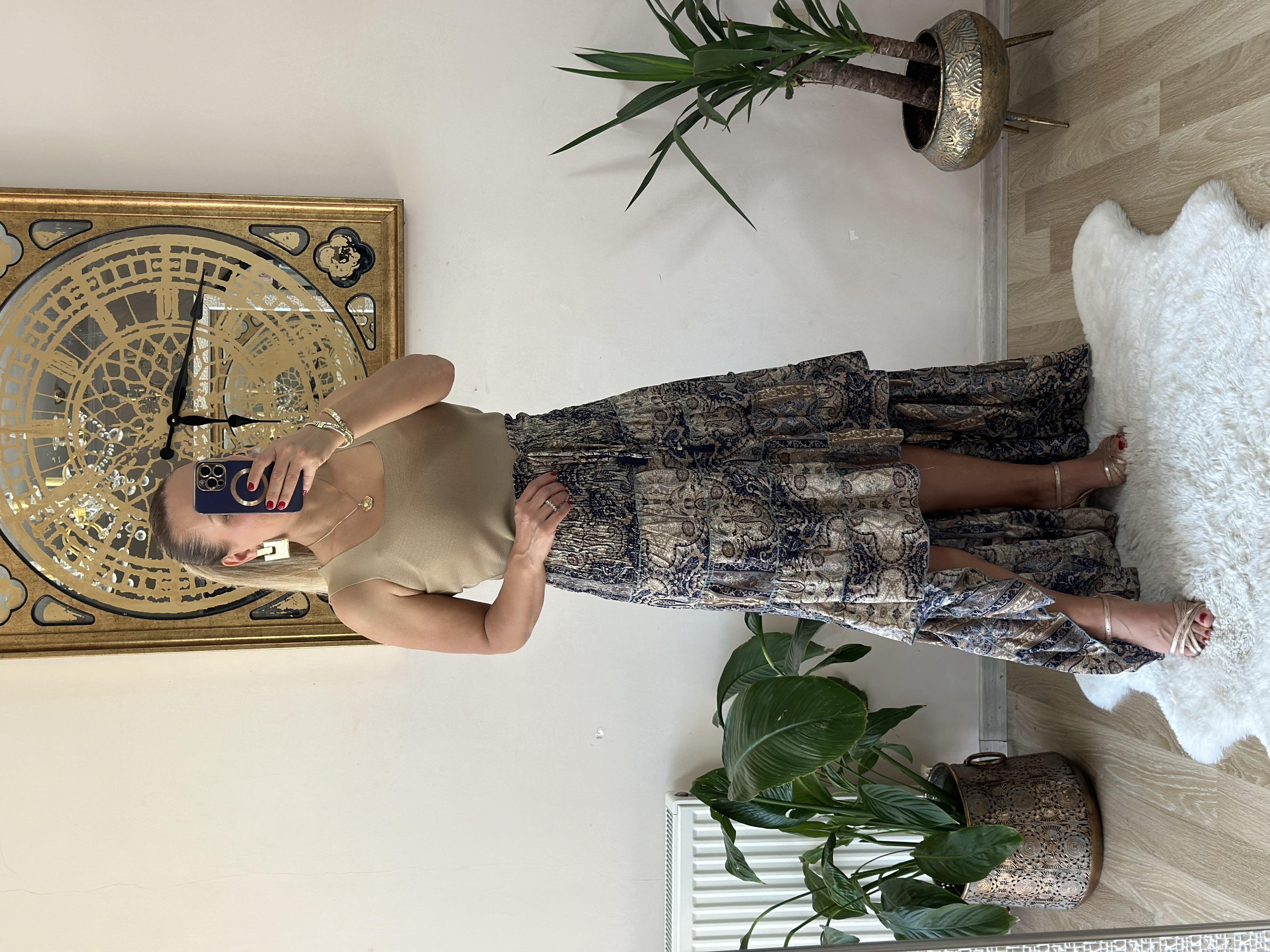 265 Ayna Detaylı Hint Etek / Elbise 