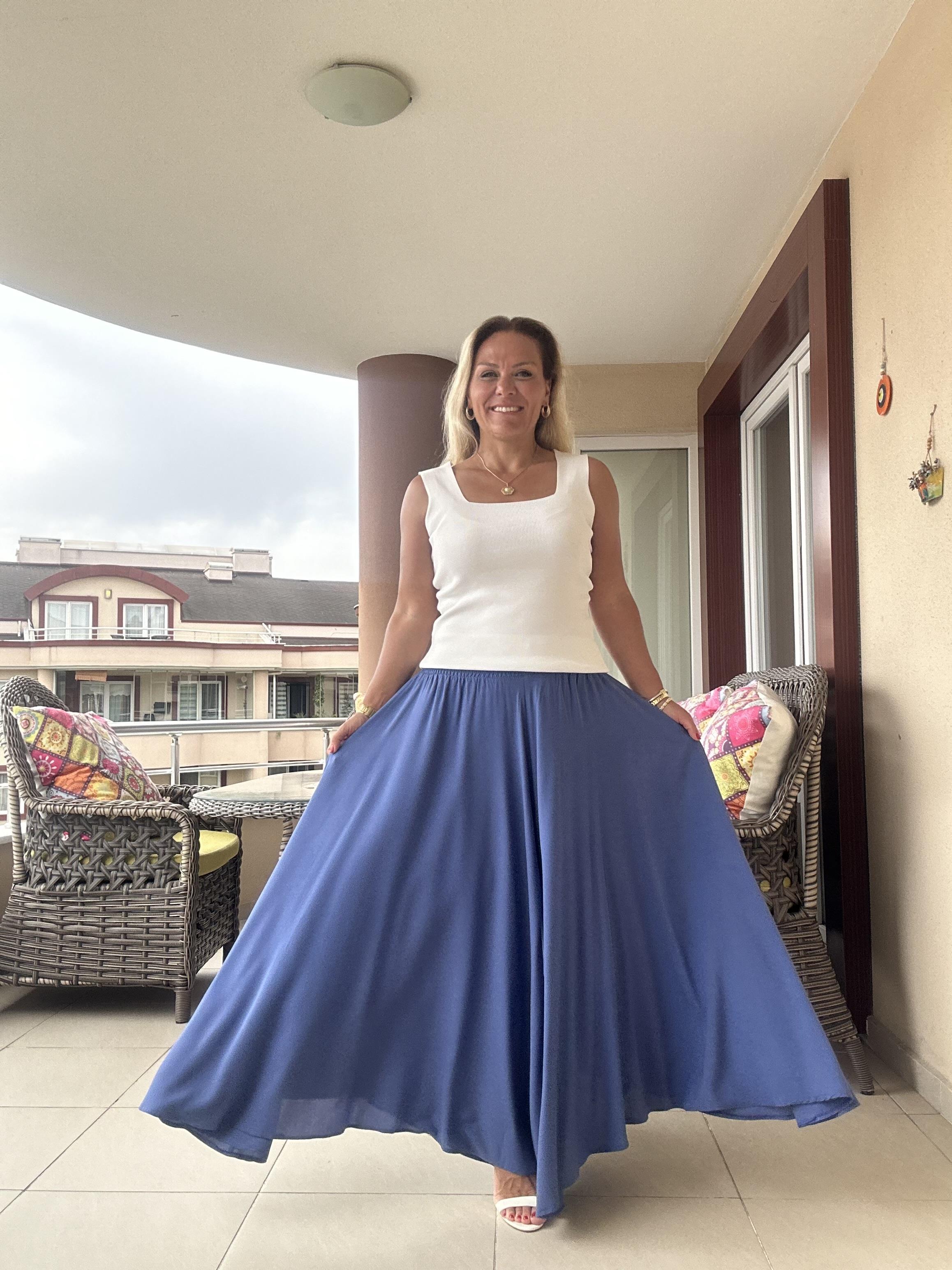 329 Pantalon Etek Mavi Renk