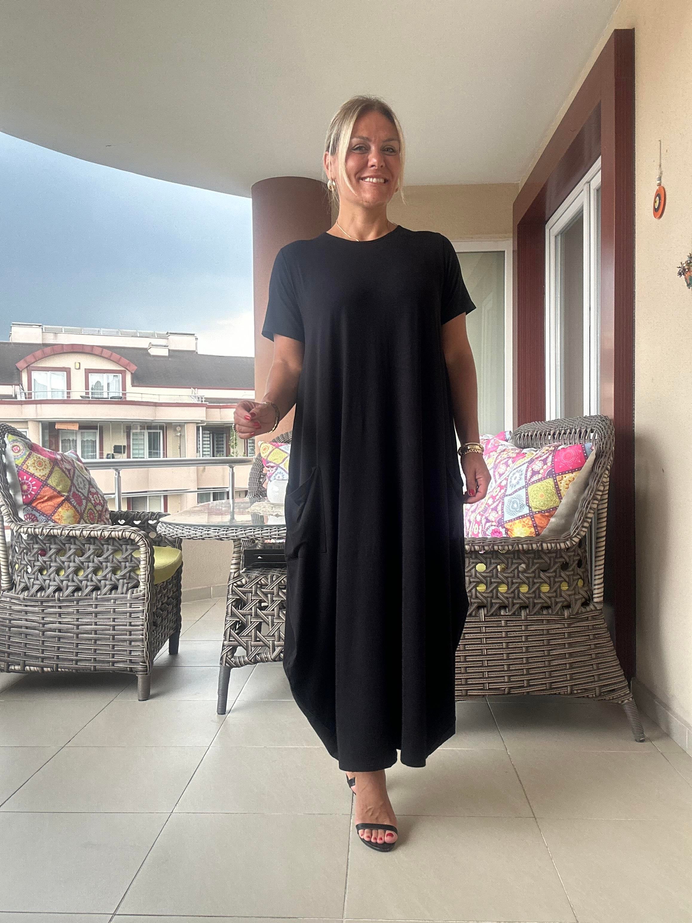 339 Yarım Kol Siyah Napoli Elbise