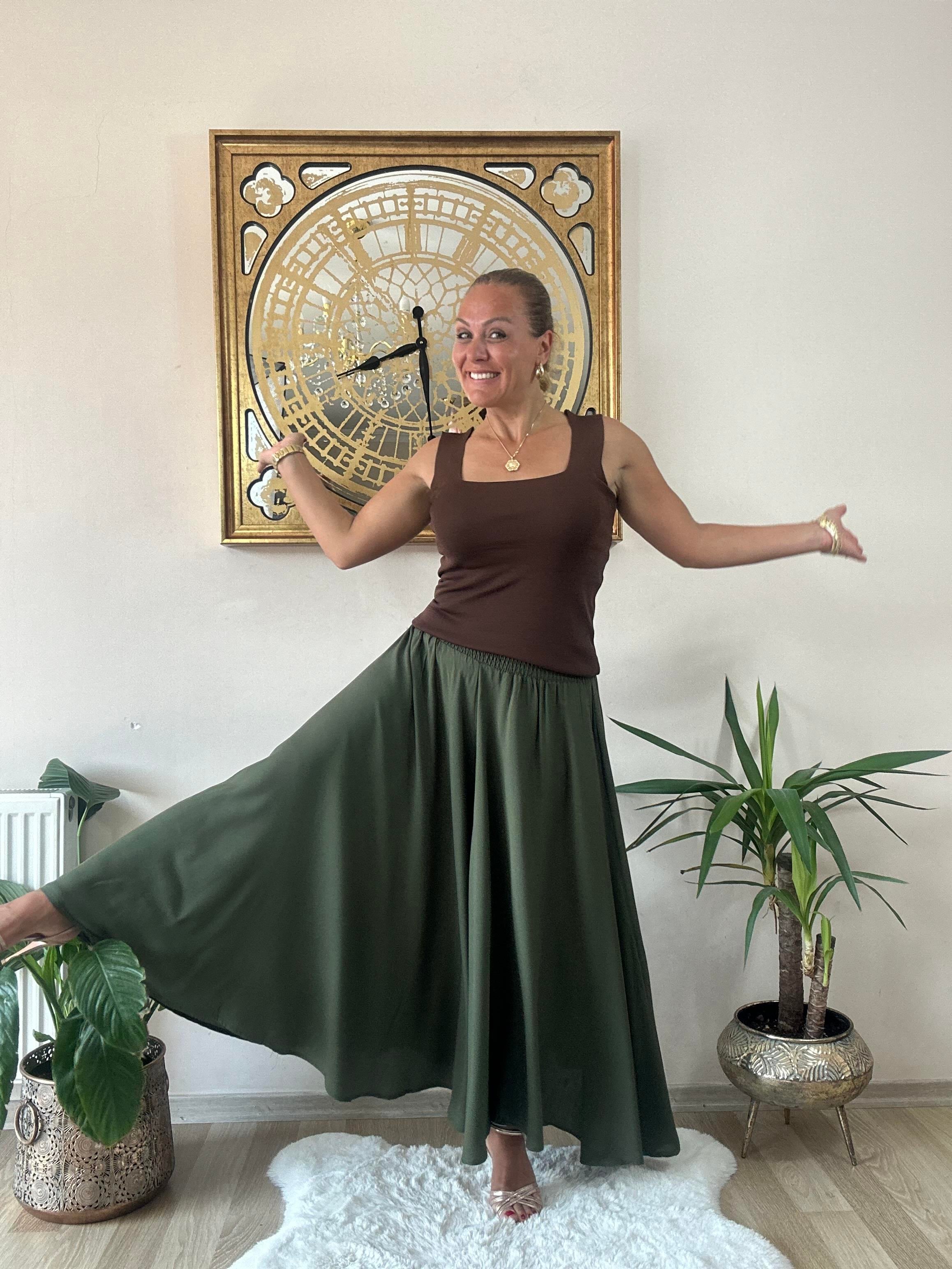 344 Pantalon Etek Yeşil Renk