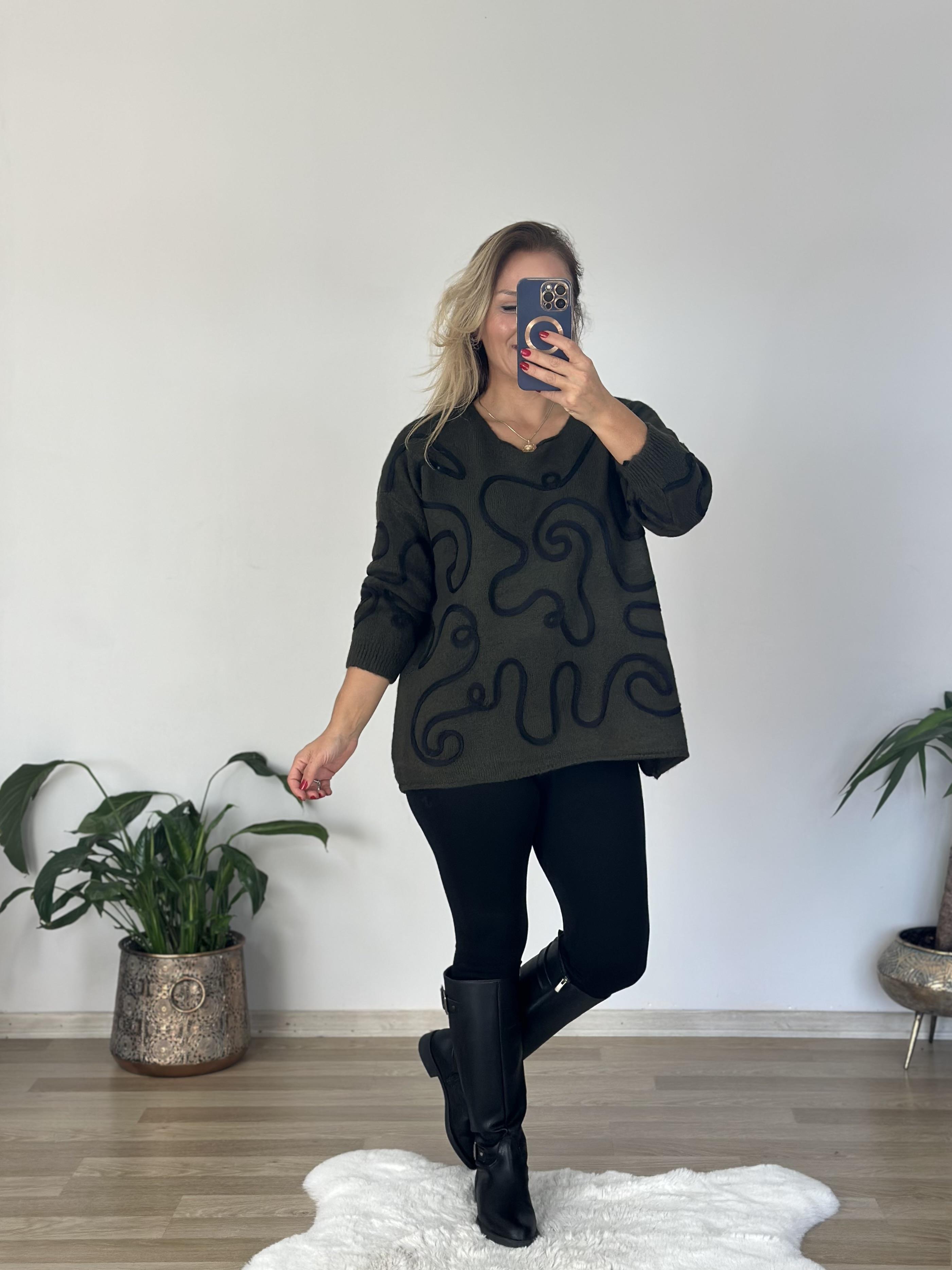 372 Haki Süzenel Triko