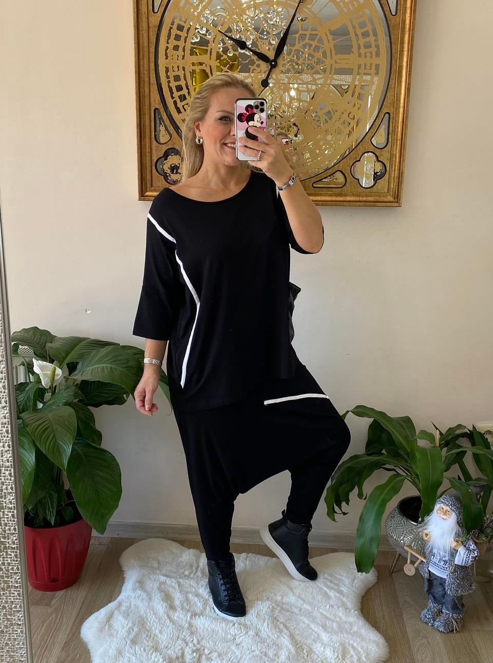 410699  Beyaz Şeritli Şalvar