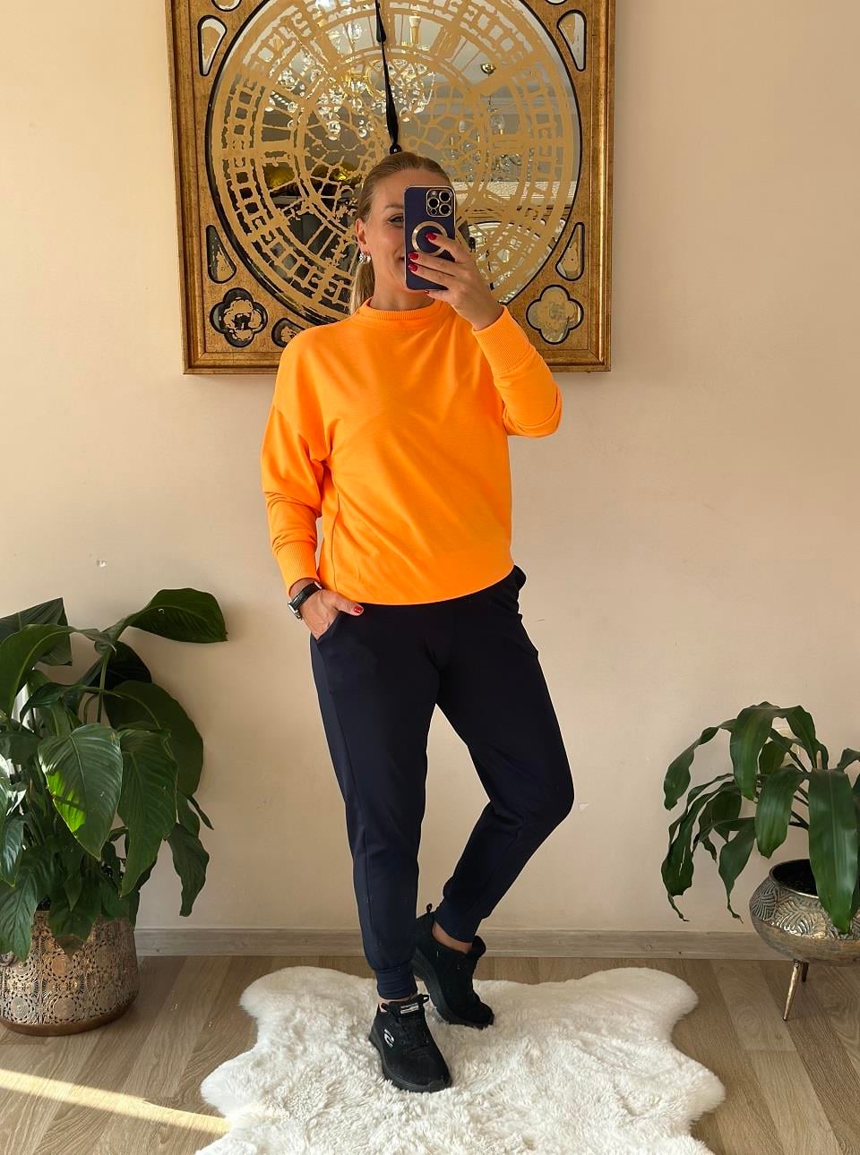 410774 Basic Sweat Turuncu