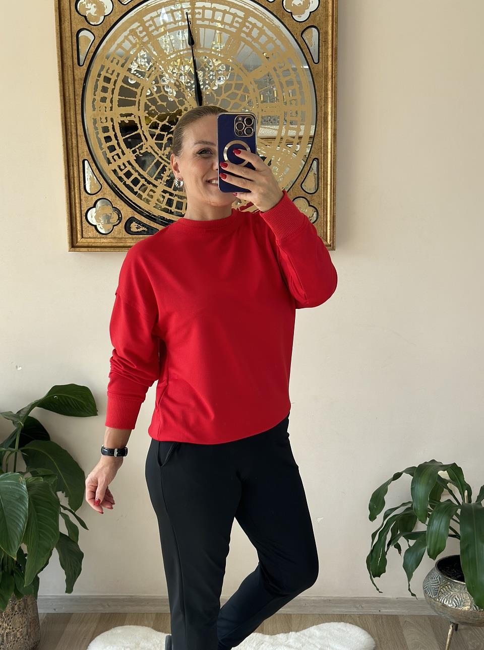 410775  Basic Sweat Kırmızı