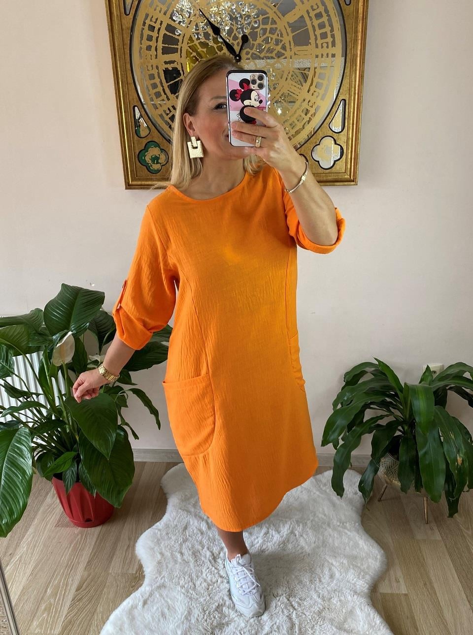 410867 Bitez Elbise Turuncu