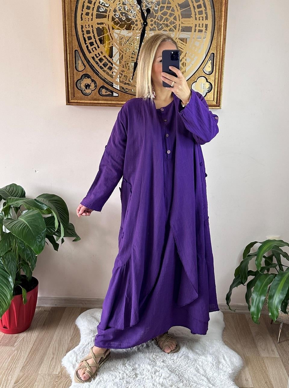 410935 Güre Kaftan Mor