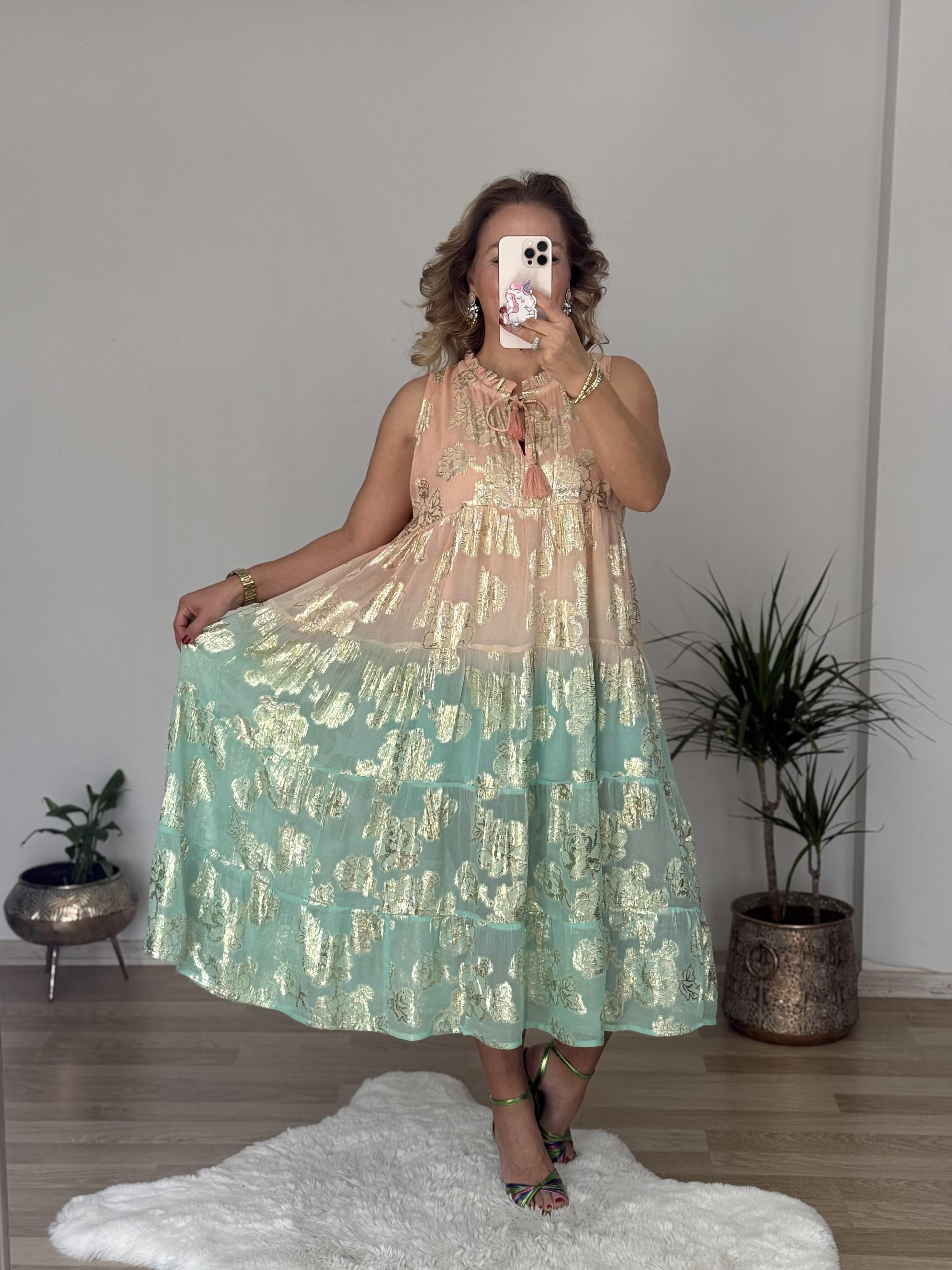 458 İthal Renkli Elbise