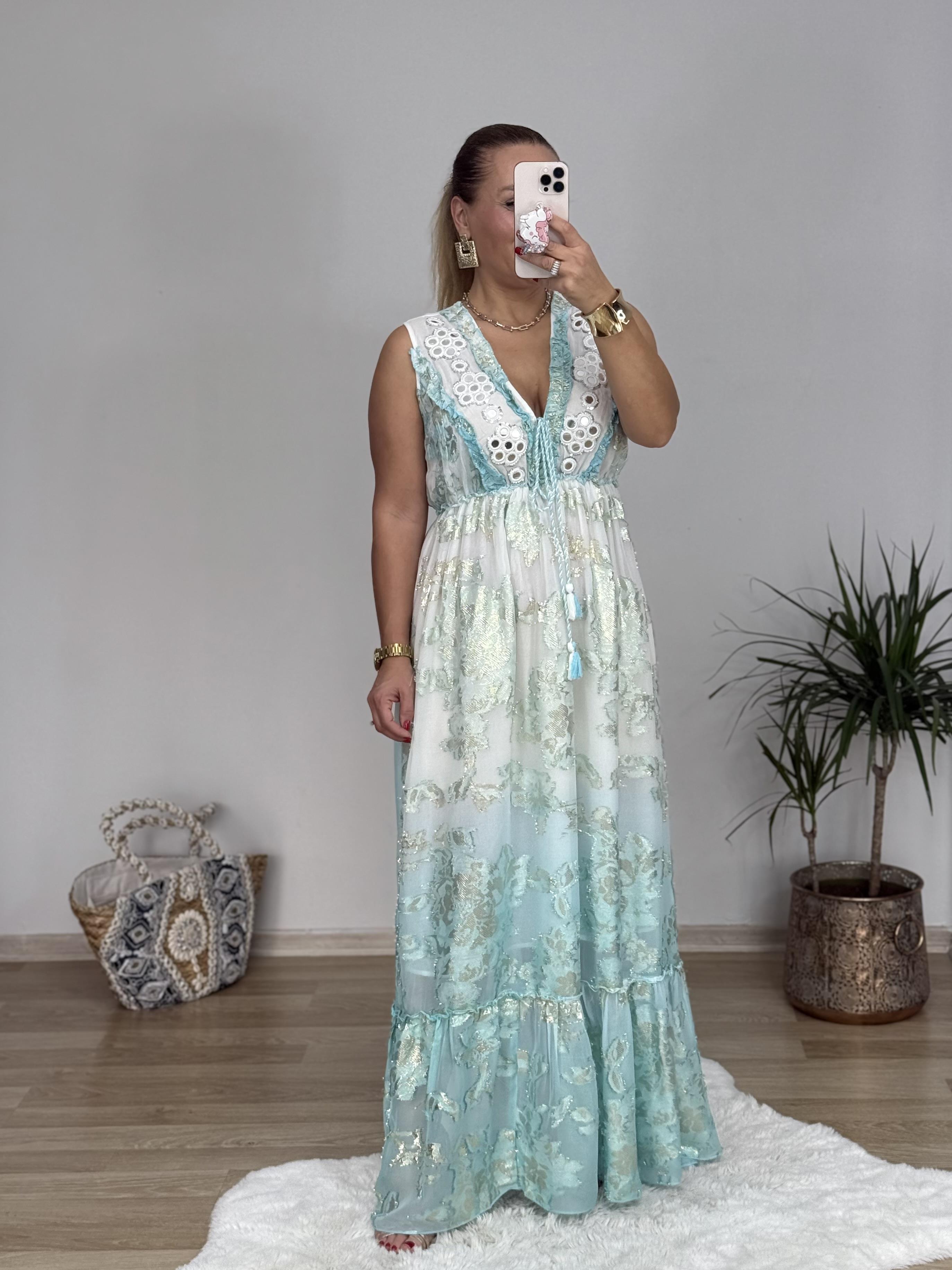 488 Ayna Detaylı İthal Elbise