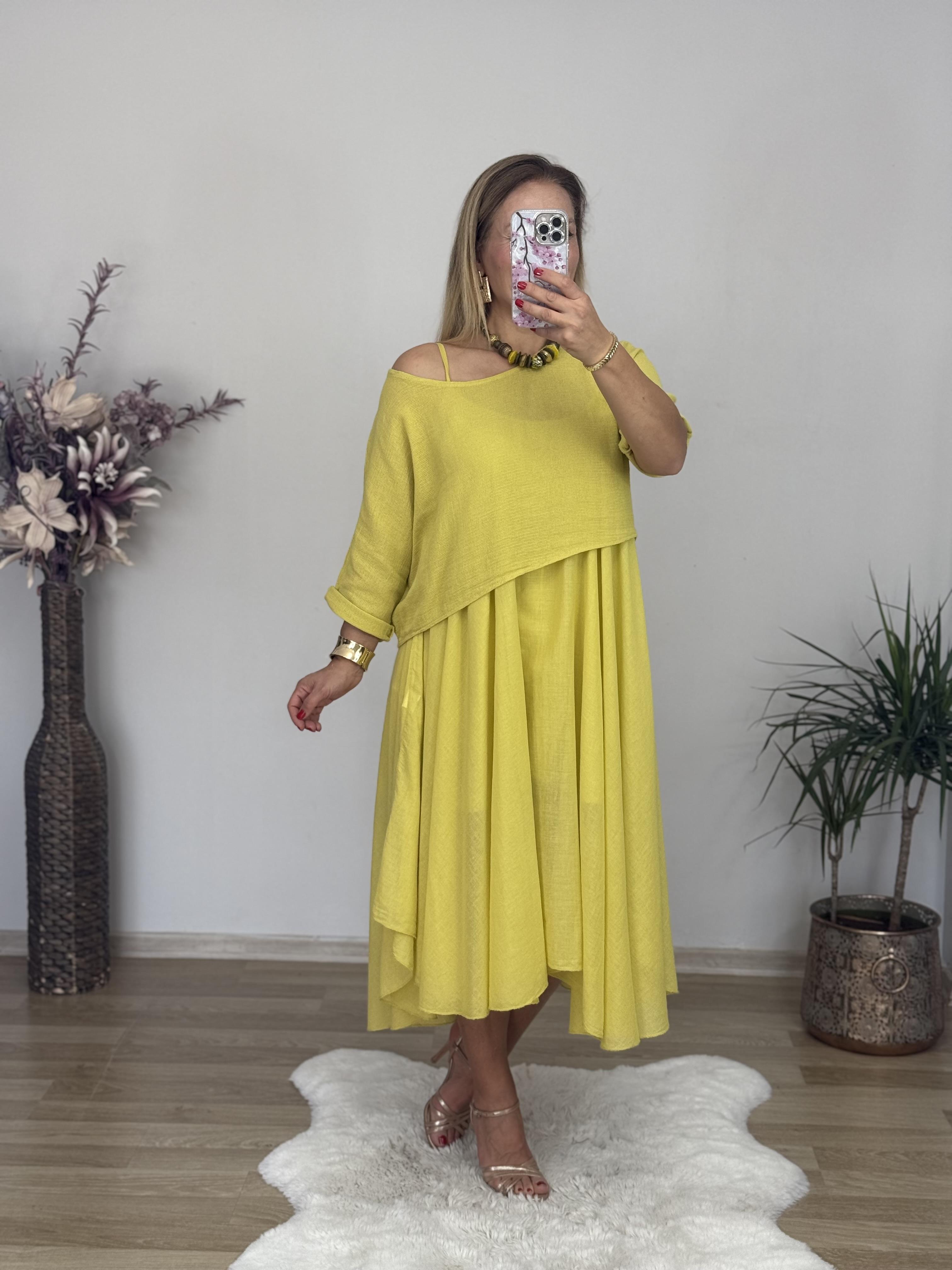 500 2 Parça Bluzlu İtalyan Elbise