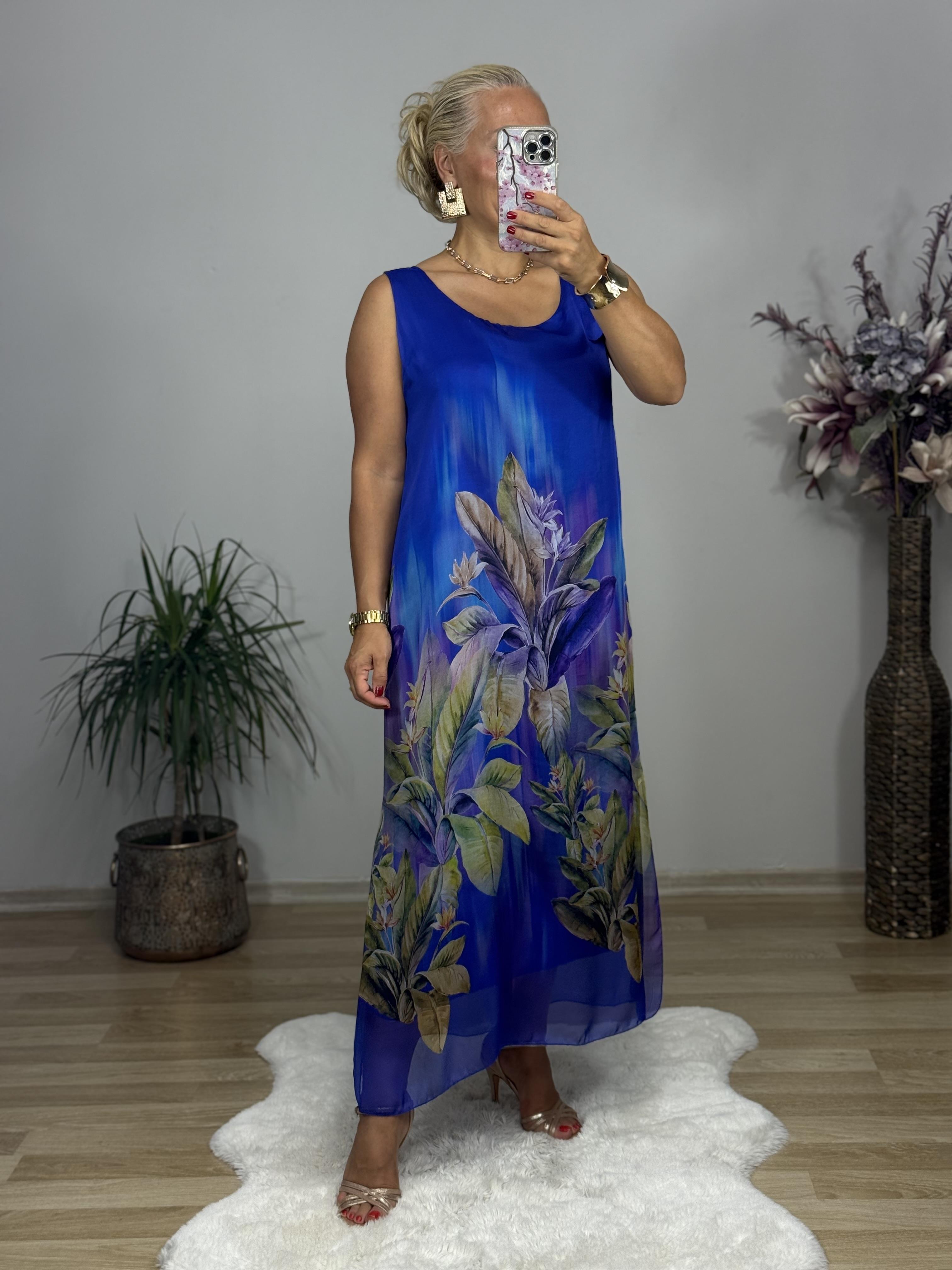 532 Omuz Detaylı İtalyan İpek Elbise