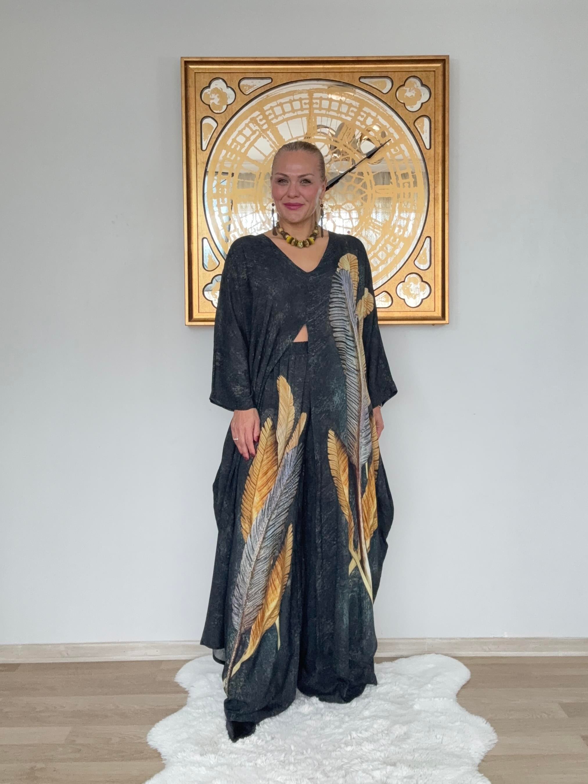 676 Tüy Baskılı Taşlı Tasarım Takım