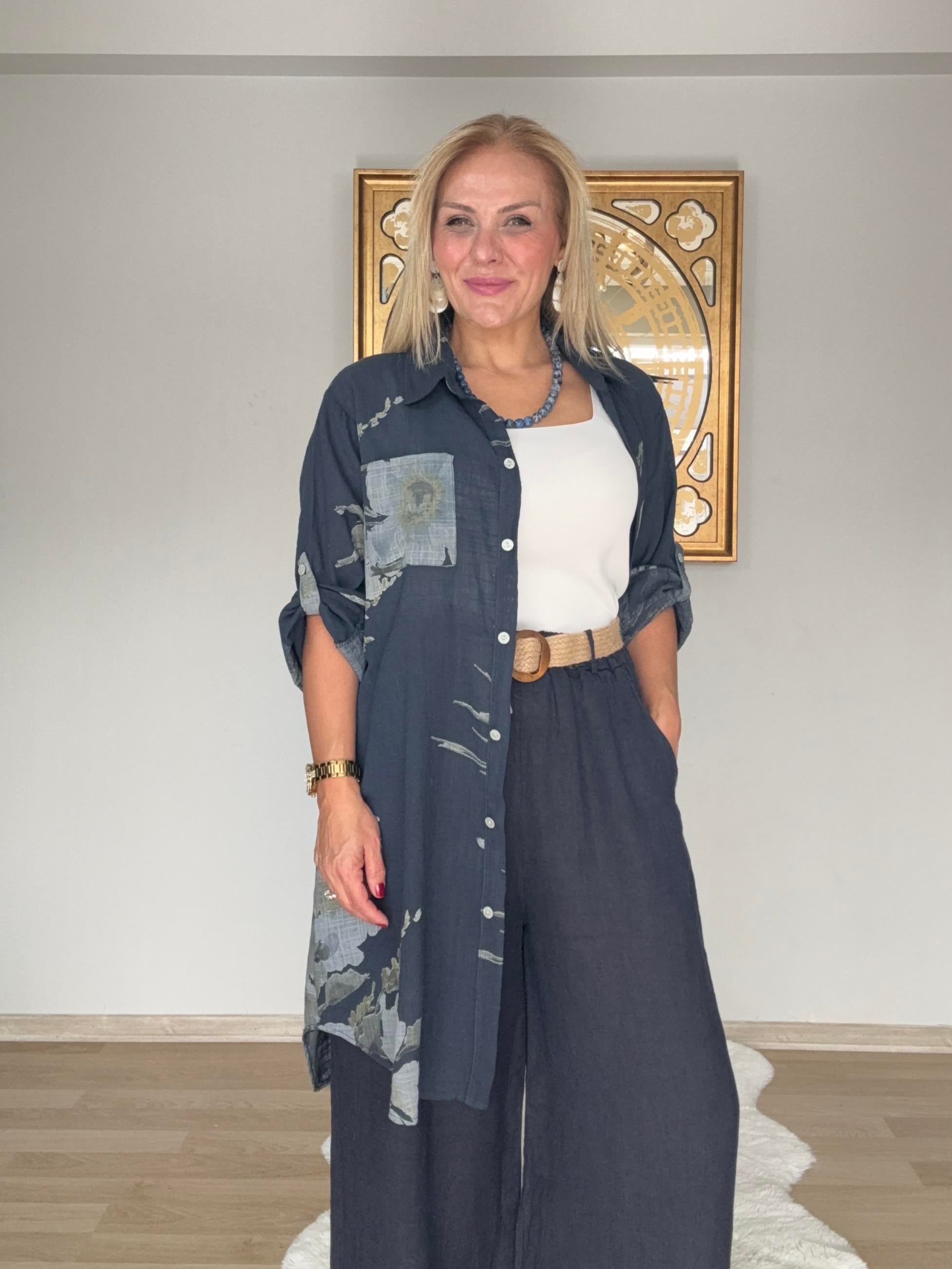 702 Tunik  Boy Pamuklu Gömlek