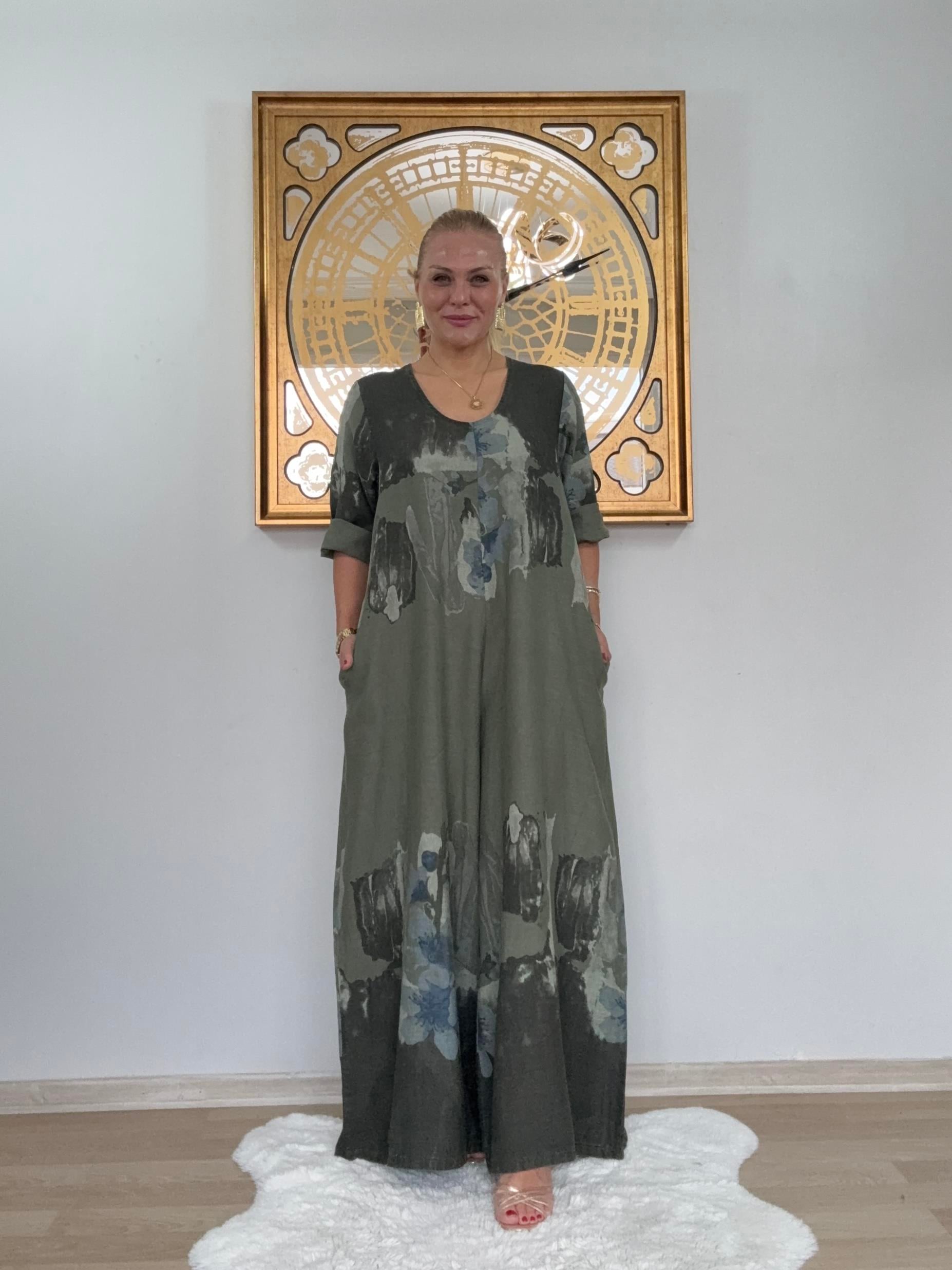 721 İtalyan Keten Kumaş Tulum