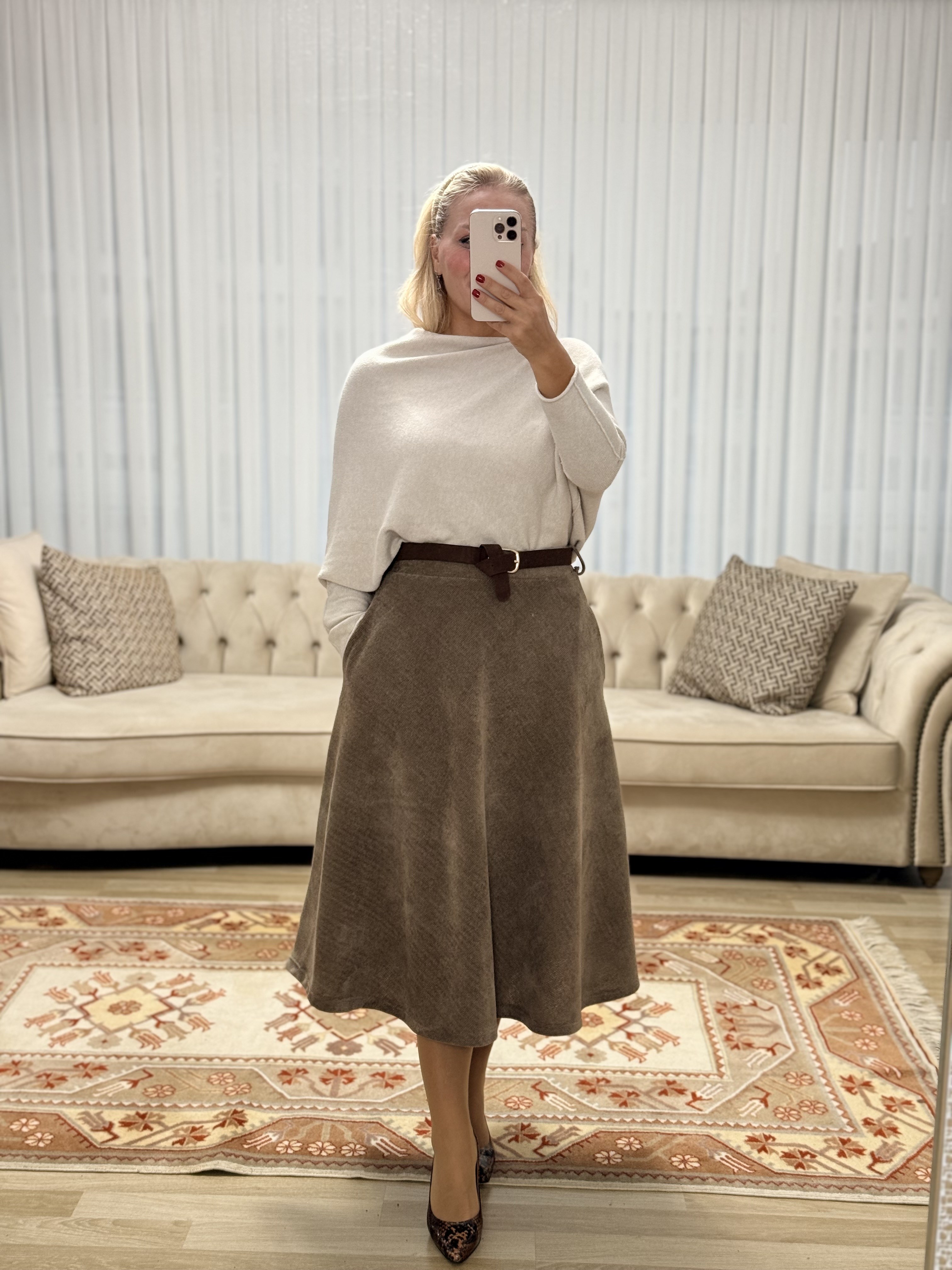 924 Asimetrik Kesim İtalyan Triko