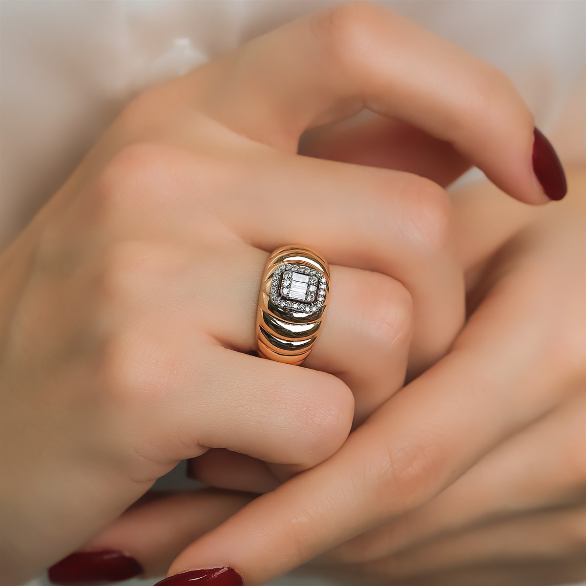 Pırlanta Baget YüzükYeni Yıl Kolleksiyonu YüzükDOJA 