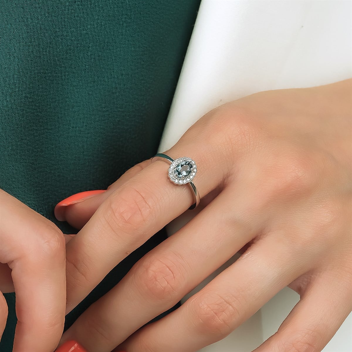 Pırlanta Baget YüzükyüzükSUMMER BLUE