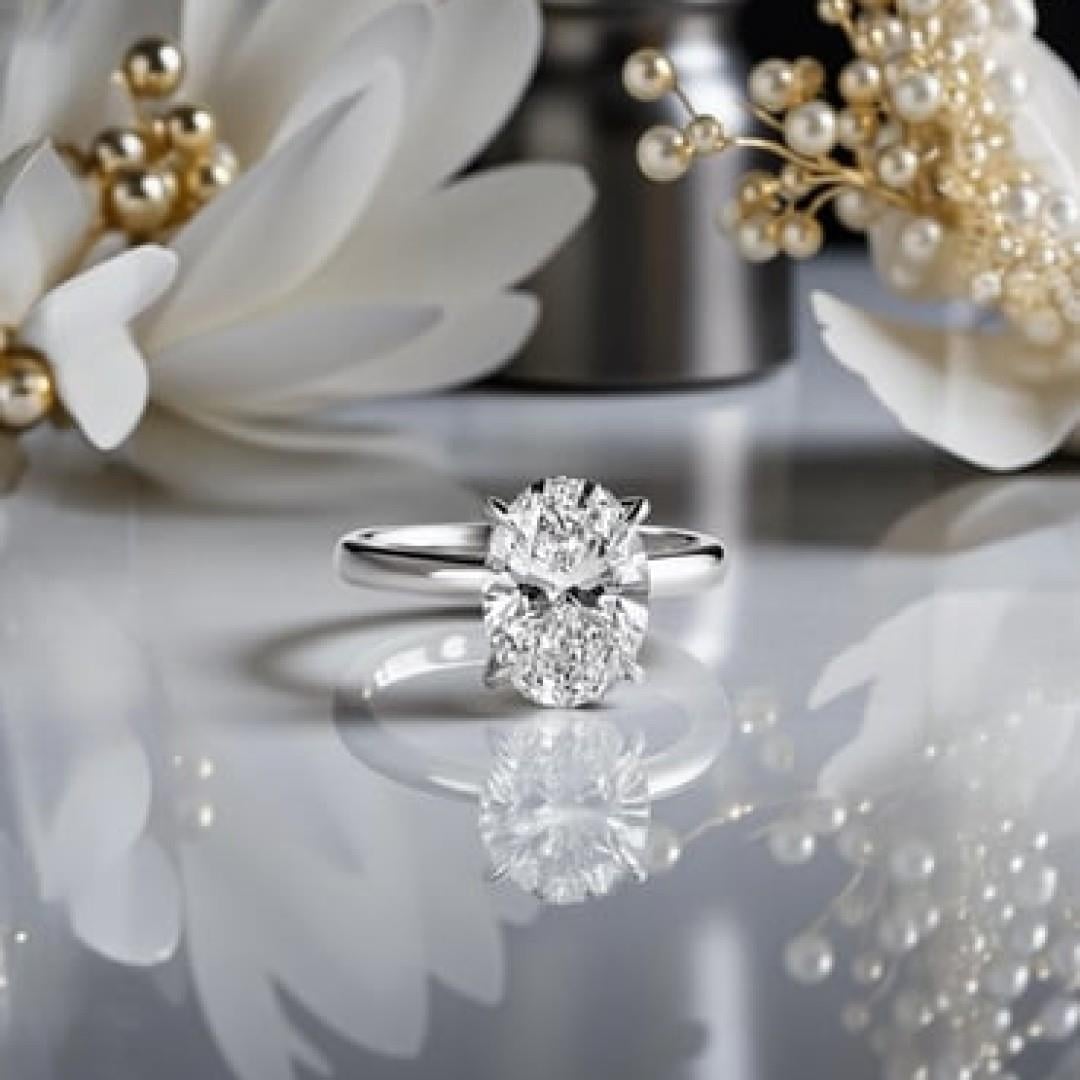 Tek Taş Oval Pırlanta Yüzük Tektaş Yüzük1.00 OVAL TEK TAŞ GIA SERTİFİKALI