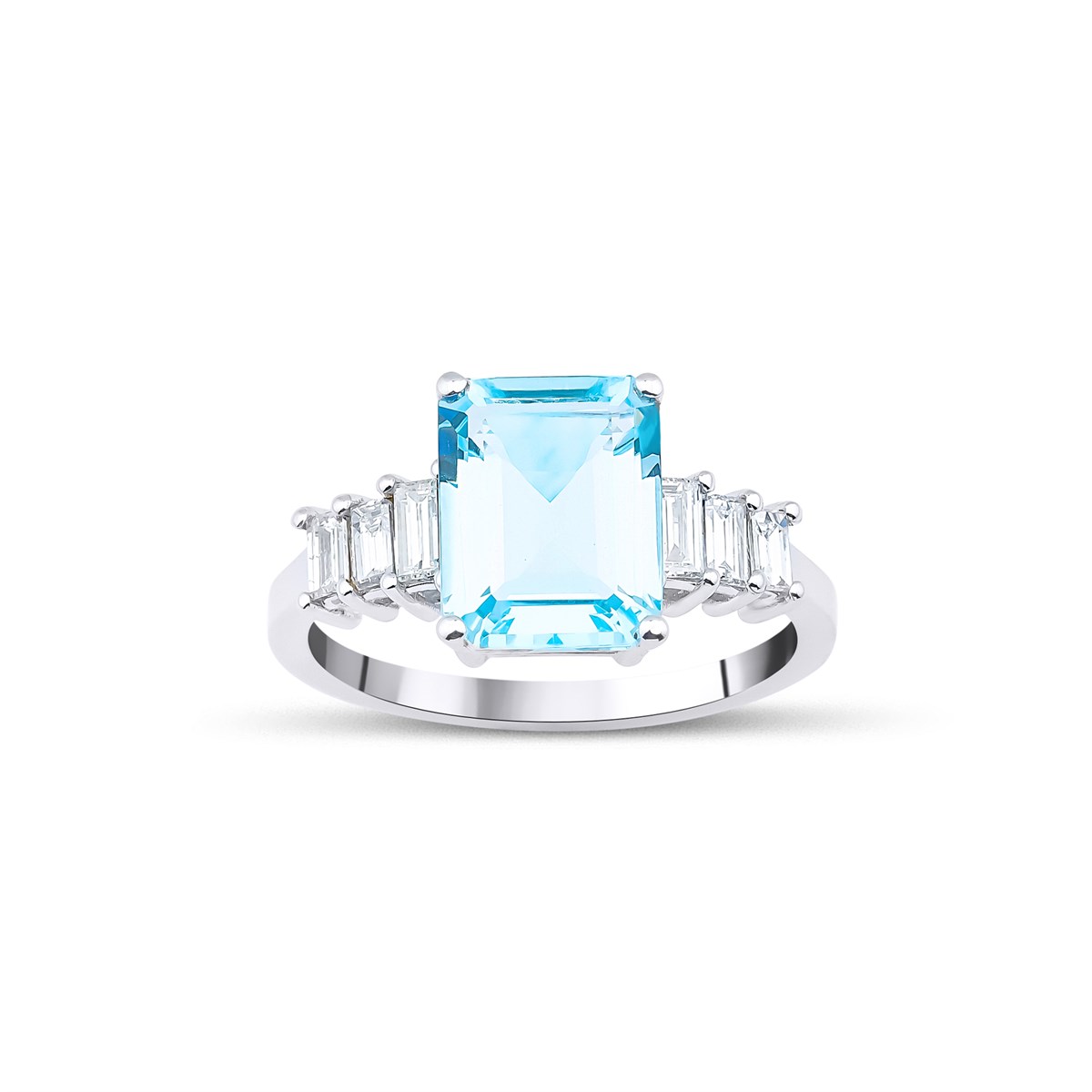 Pırlanta Baget YüzükYaza Merhaba YüzükDEEP BLUE YÜZÜK