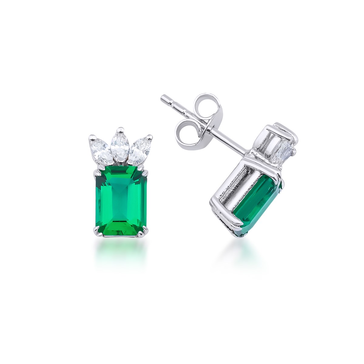 Pırlanta Küpe Markiz TaşYaza Merhaba KüpeEMERALD KÜPE