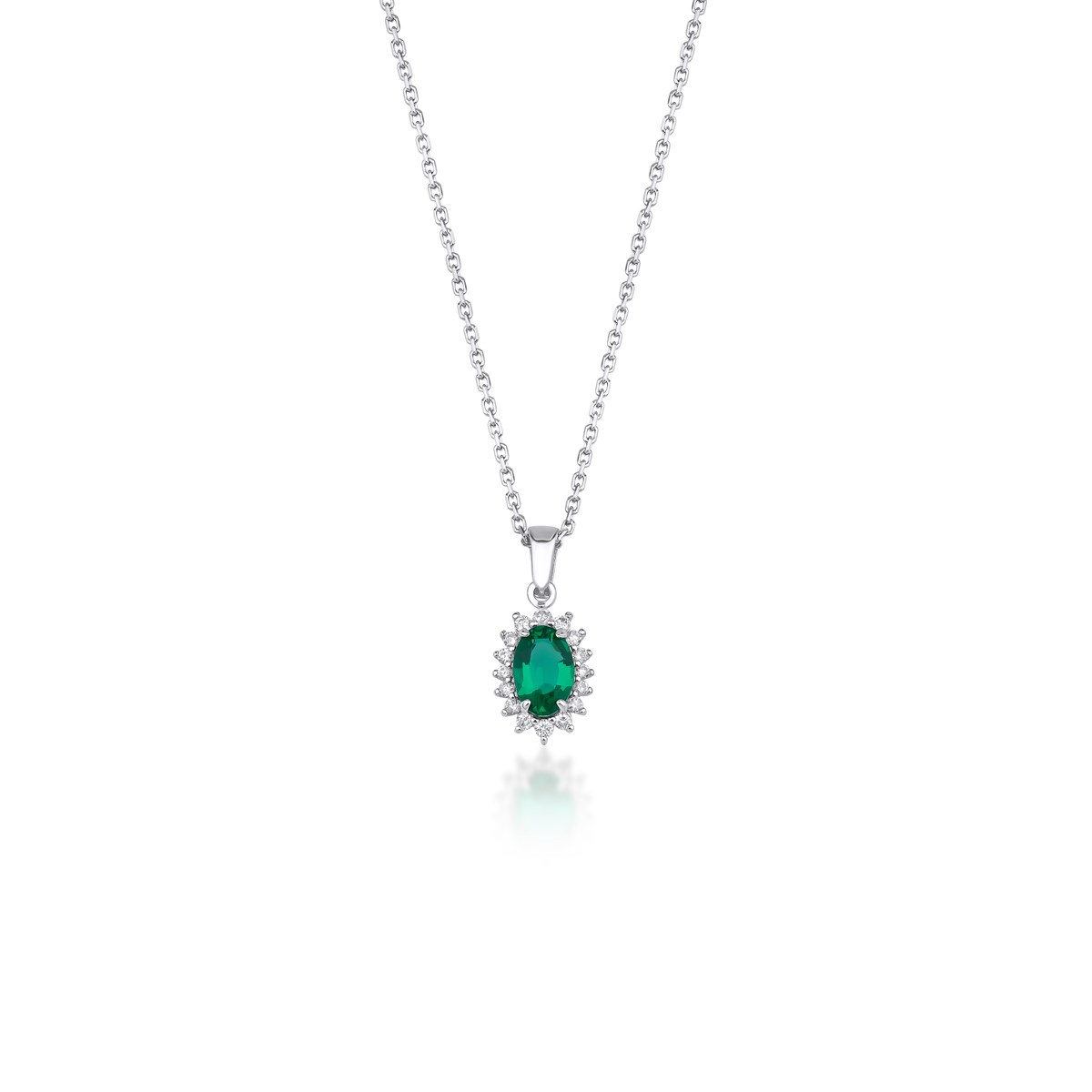 Pırlanta KolyeYeni Yıl Kolleksiyonu KolyeEMERALD OVAL  KOLYE