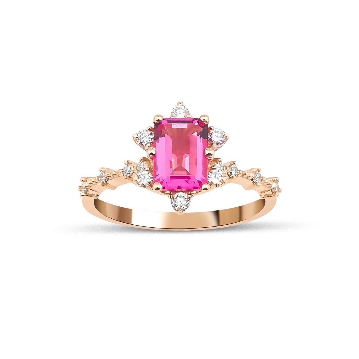 Pırlanta YüzükYaza Merhaba YüzükPİNK YÜZÜK