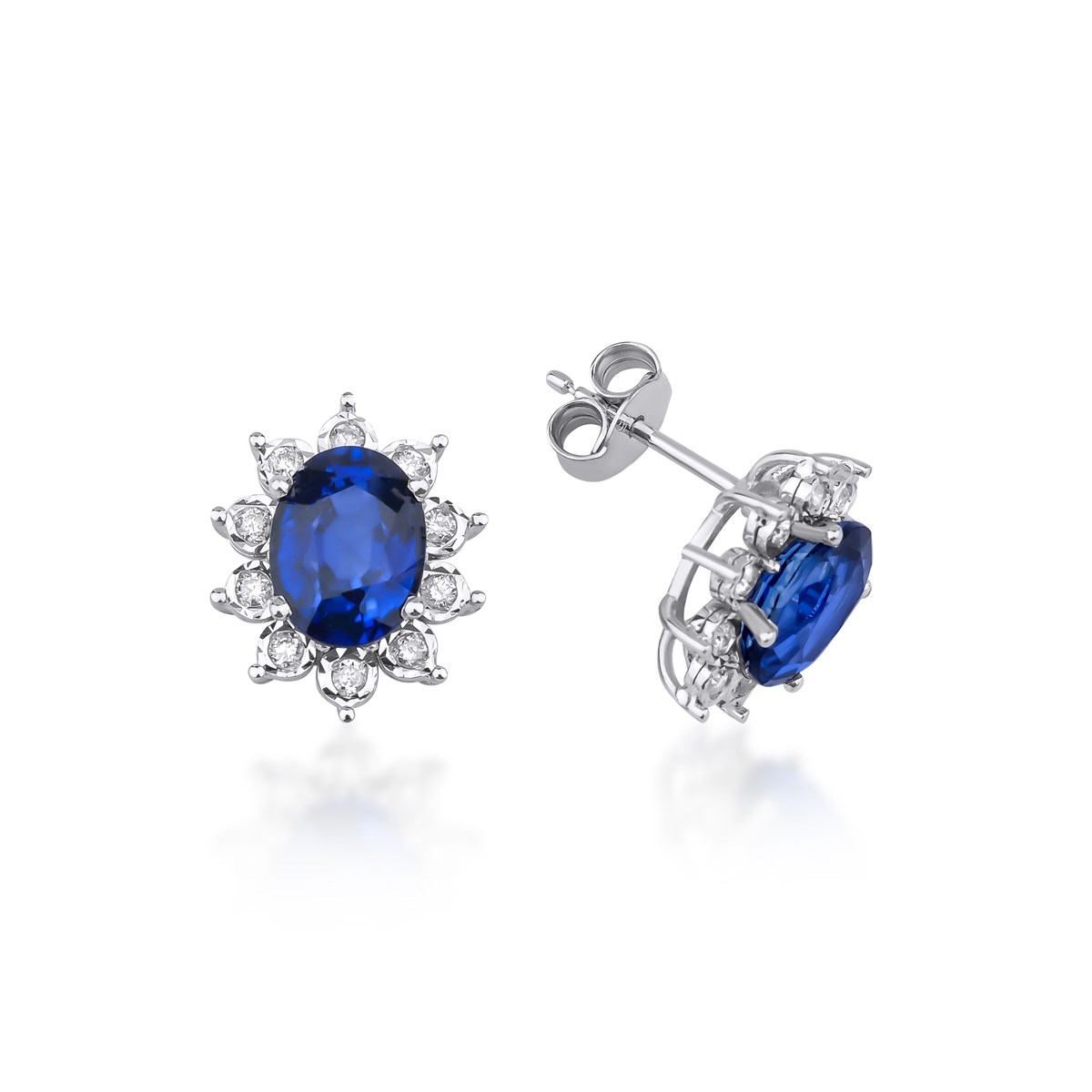 Pırlanta KüpeYeni Yıl Kolleksiyonu KüpeSAFİR OVAL KÜPE