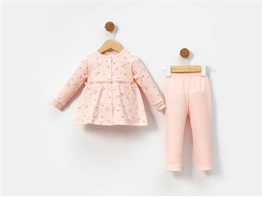 Çiçekli Pijama Takım-PEMBE