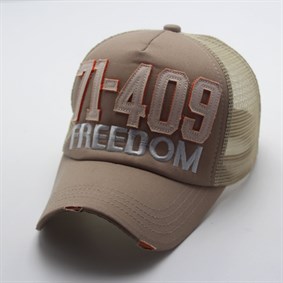 71-409  YAZILI FİLELİ  YIKAMALI KOT KALİTELİ ŞAPKA 71003