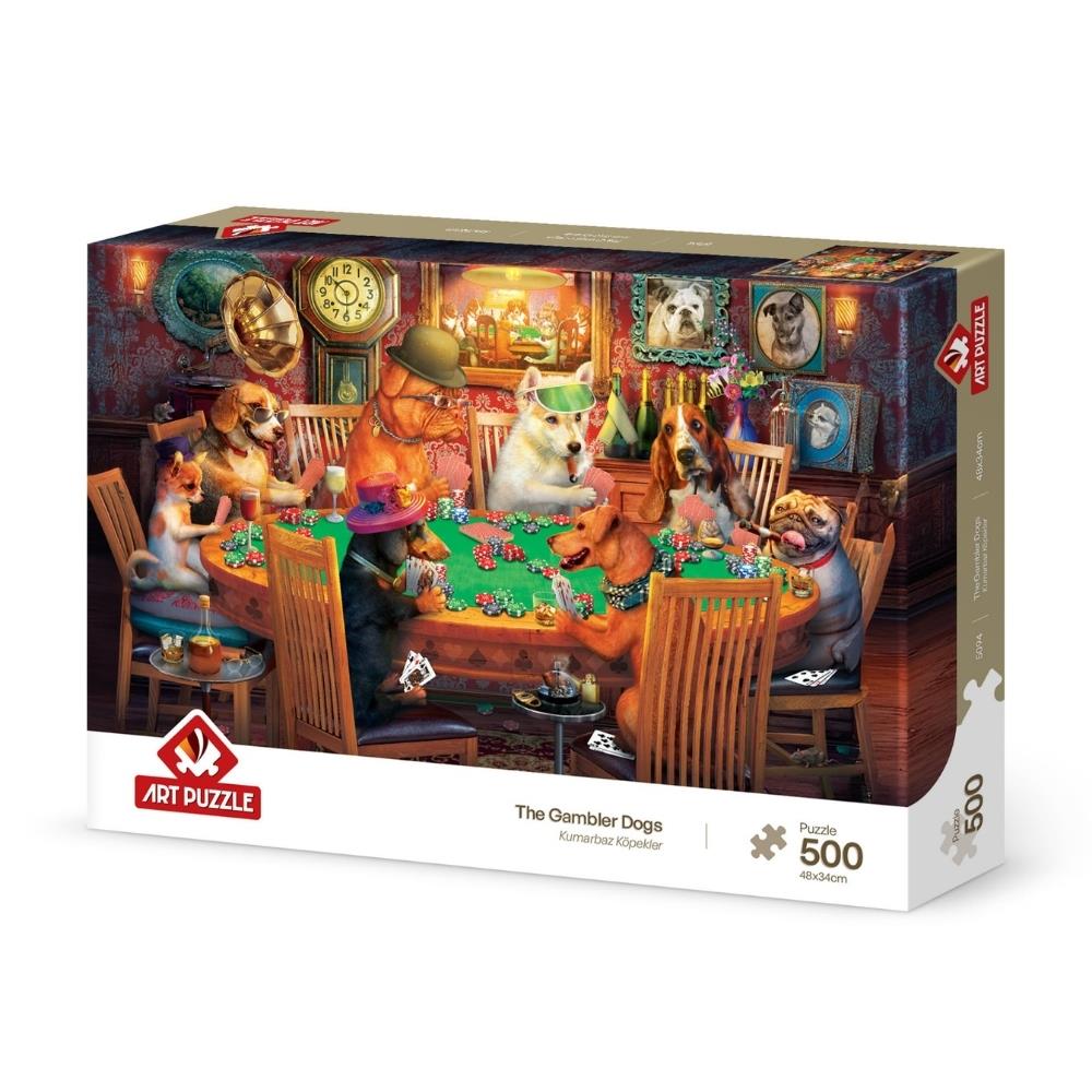 5094 KUMARBAZ KOPEKLER 500 PARCA ART PUZZLE