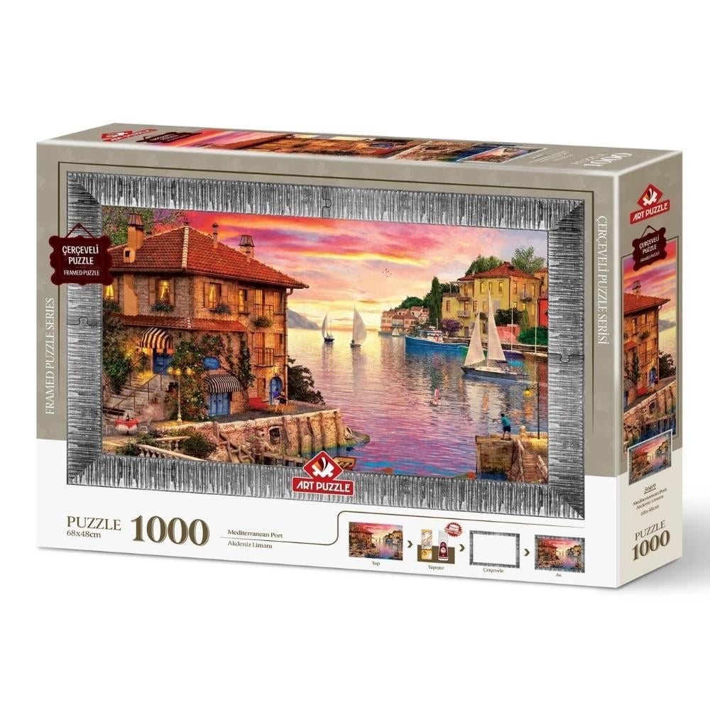 5669 AKDENIZ LIMANI 1000 PARCA CERCEVELI ART PUZZLE