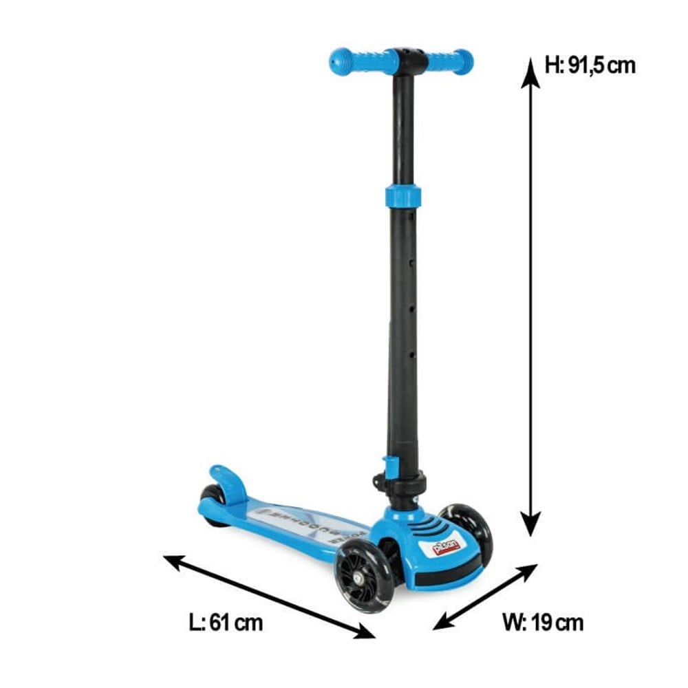 Power Led Işıklı 3 Tekerlekli Katlanabilir Scooter
