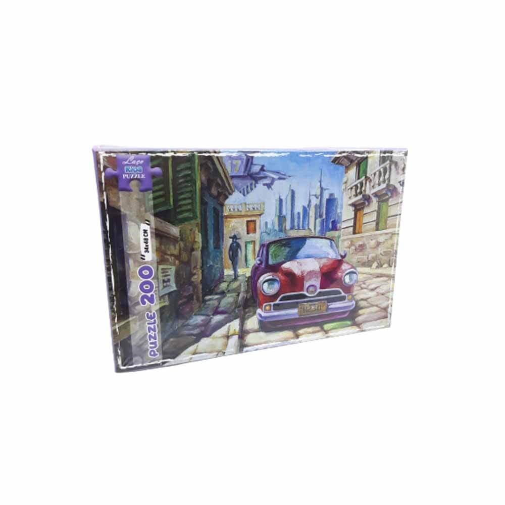 Eski Kırmızı Araba 200 Parça Puzzle