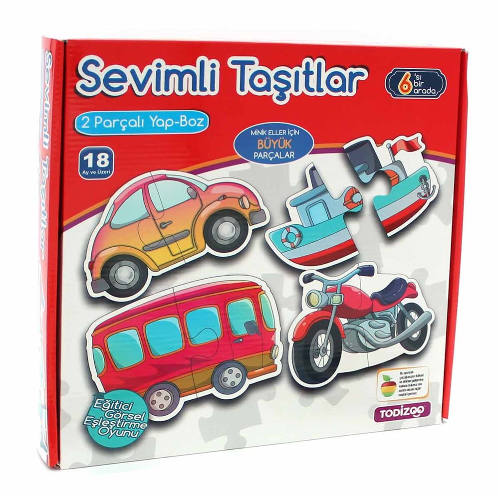 Sevimli Taşıtlar Yapboz 12 Parça