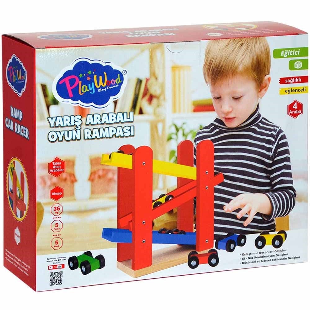 Ahşap Otopark 5 Parça Araba İlaveli ONY-382