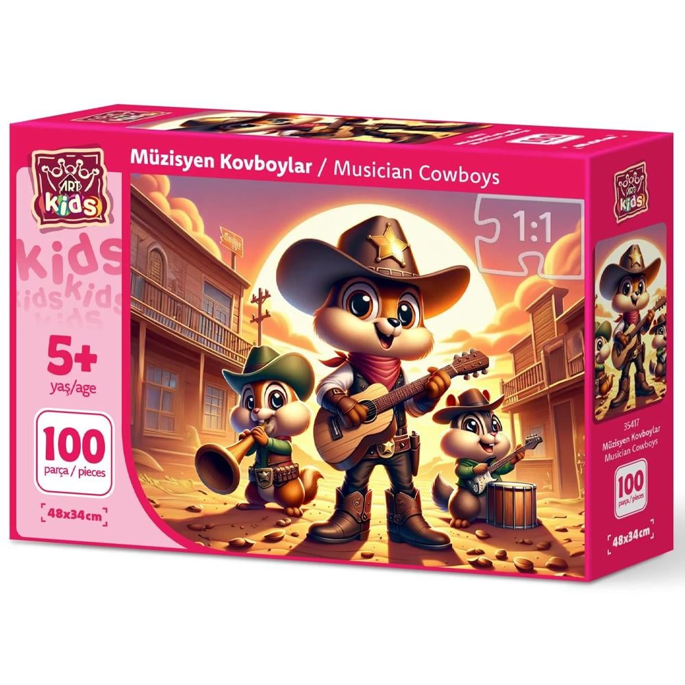 Art Çocuk Müzisyen Kovboylar 100 Parça Puzzle 35417