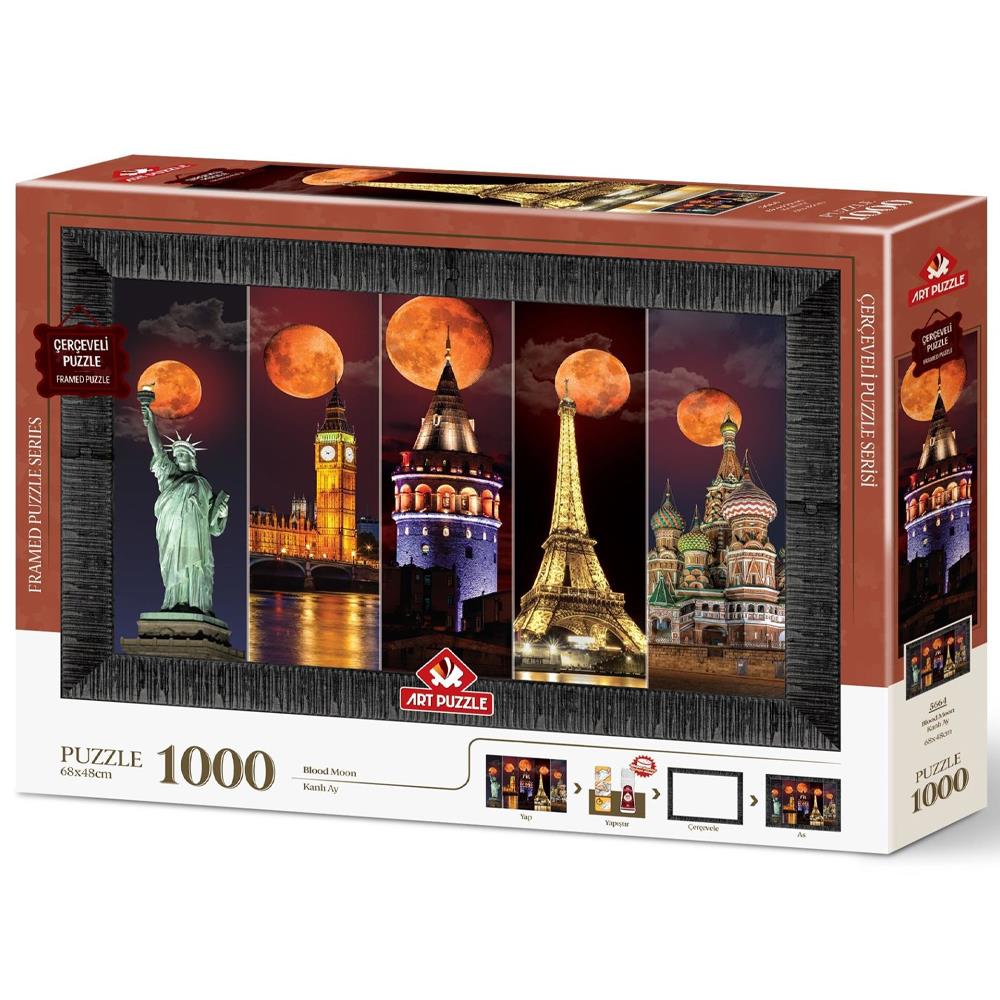 Art Puzzle Kanlı Ay 1000 Parça Çerçeveli Puzzle 5664