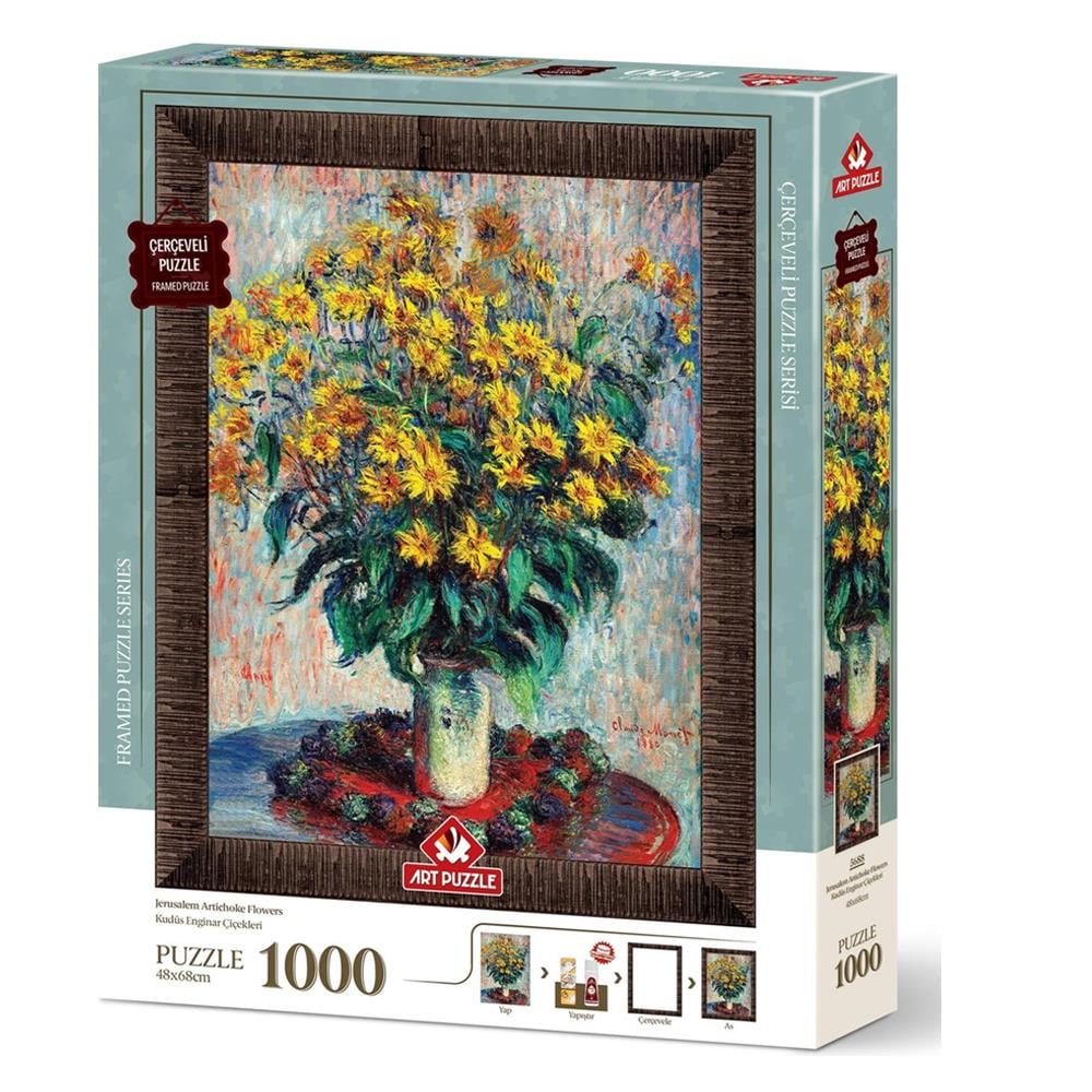 Art Puzzle Kudüs Enginar Çiçekleri, Claude Monet 1000 Parça Çerçeveli Puzzle 5688