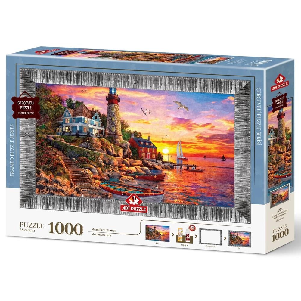 Art Puzzle Muhteşem Batış 1000 Parça Çerçeveli Puzzle 5671