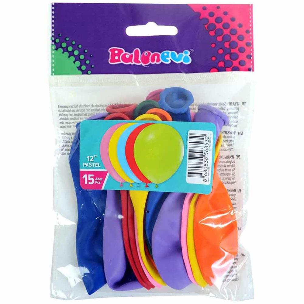Balonevi Oyuncak Pastel Balon 15 Li