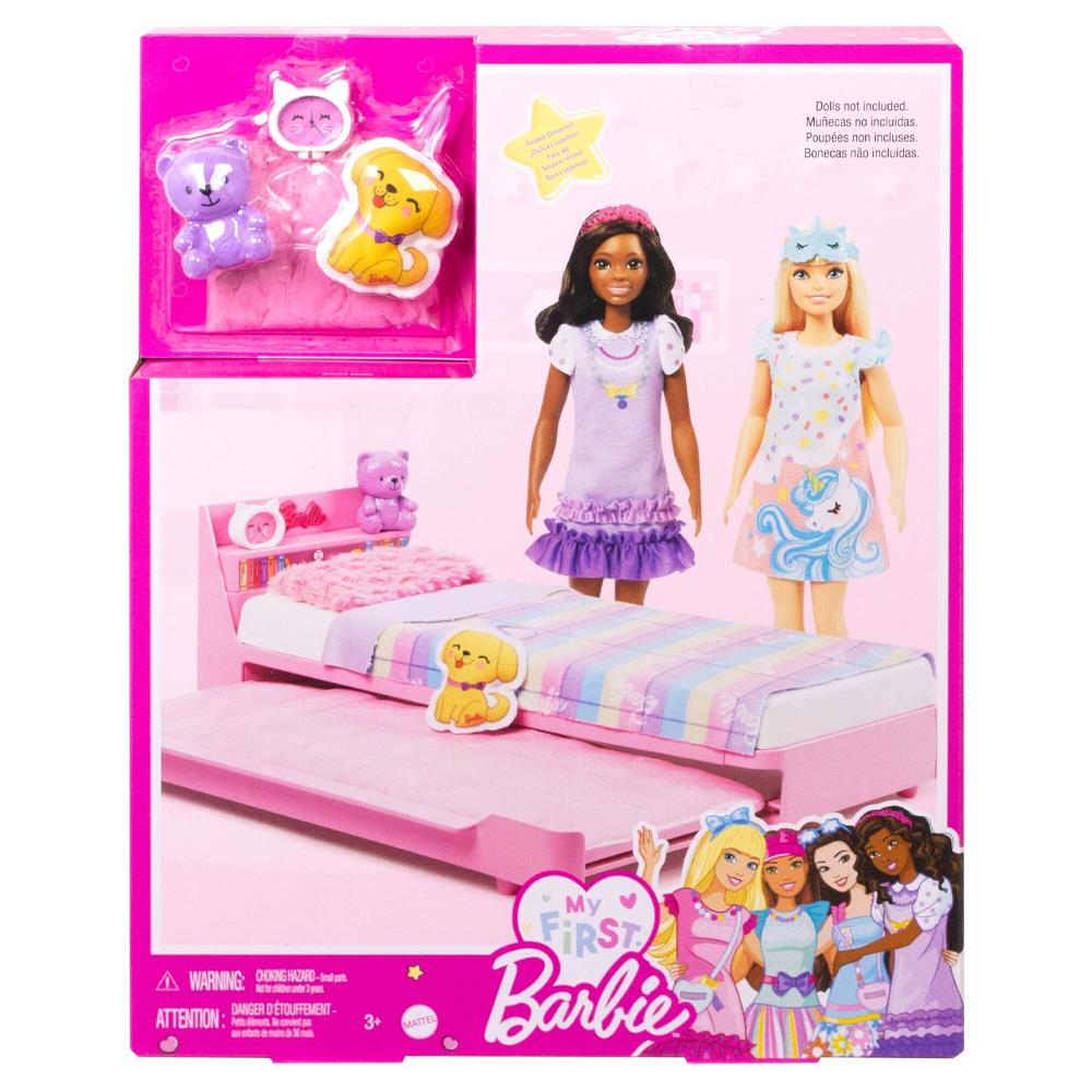 Barbie İlk Bebeğim Barbie'nin Yatağı Oyun Seti HMM64